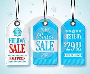 Winter Sale Tags Set for Seasonal Store Promotions