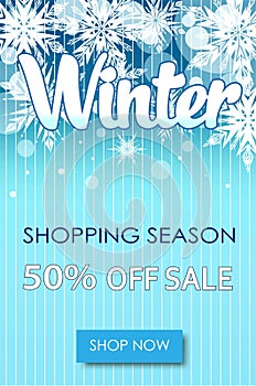 Winter sale text banners for December shopping