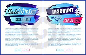 Winter Sale Web Page Design Vector Illustration