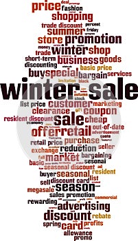 Winter sale word cloud