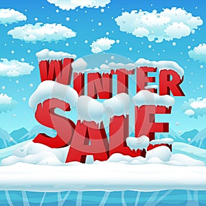 Winter sales vector poster