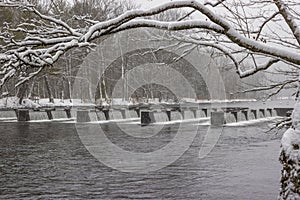 Winter Scene Along the South Holston River in Bristol, Tennessee photo