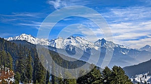 The winter scene in Aru Valley near Pahalgam, Kashmir, India photo