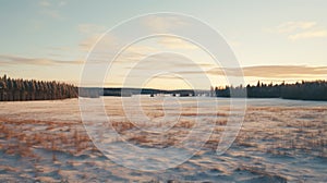 Serene Winter Landscape In Rural Finland: Uhd Image photo