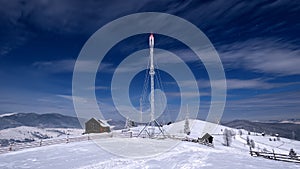 Winter scene in the Carpathian mountains , remote and harsh environment