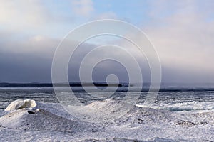 Winter Scene on Georgian Bay in Tiny Township, Ontario