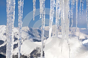 Winter scene with ice and snow