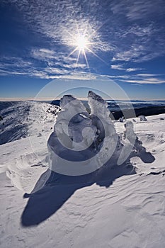 Winter scene from Kosarisko in Low Tatras mountains