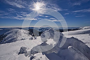 Winter scene from Kosarisko in Low Tatras mountains