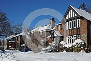 Winter scene on a suburban street