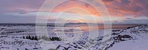 Winter scene at Thingvellir, Iceland