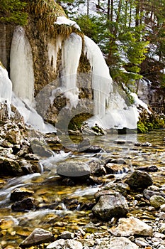 Winter scene of the White creek