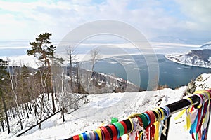 Winter Scenery of Angara River from Chersky Peak Viewpoint in Listvyanka, Russia