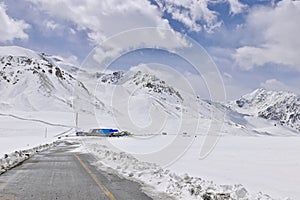 Winter Scenery Near Khunjerab Pass Border Between Pakistan-China in Gilgit-Baltistan, Pakistan