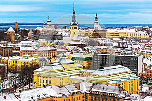 Winter scenery of Tallinn, Estonia