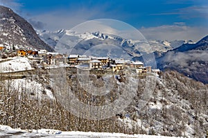 Winter scenery in Val Thorens, France