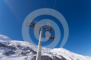 Winter scenery in Val Thorens, France