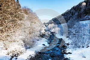 Winter Scenes River in Austria