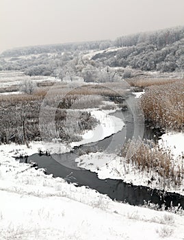 Winter scenic of the River Kalynova, Makeevka