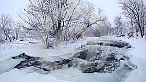 Winter scenic of the River Krynka, Donetsk region, Ukraine