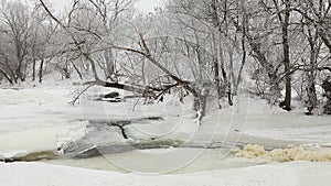 Winter scenic of the River Krynka, Donetsk region, Ukraine.