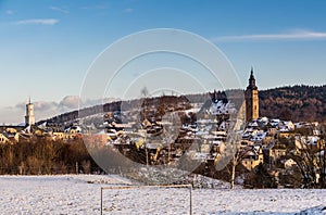 Winter in Schneeberg Saxony East Germany