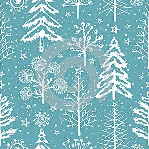 Winter seamless Christmas pattern for design packaging paper, postcard, textiles.