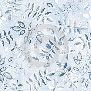 Winter seamless floral pattern