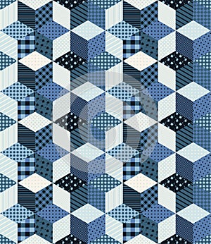 Winter seamless patchwork pattern
