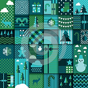 Winter seamless patchwork