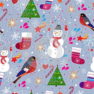 Winter seamless pattern