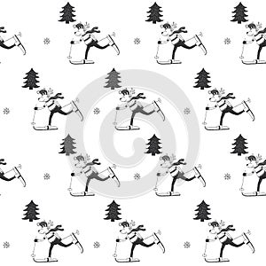Winter seamless pattern. Gift paper and decoration.
