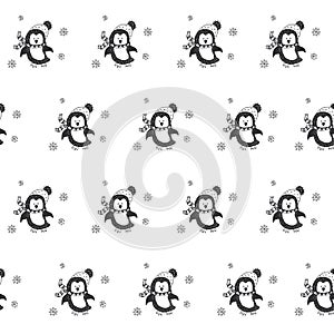 Winter seamless pattern. Gift paper and decoration.