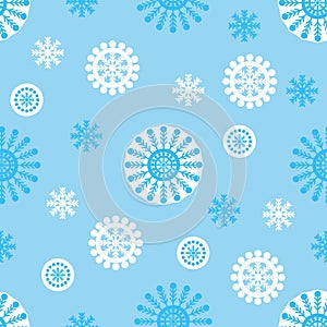 Winter seamless pattern of snowflakes