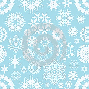 vector winter seamless snowflake background