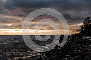 Winter seascape from Bogudonia, Taganrog, Russia photo