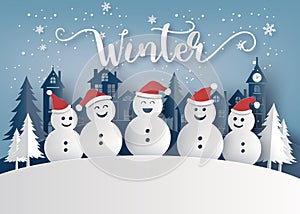 Winter season and Merry Christmas with snow man