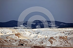 Winter season in rural area of Montana