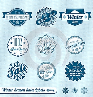 Winter Season Sale Labels and Stickers