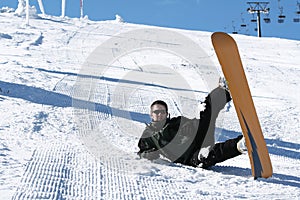 Winter season snowboarding