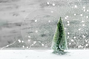 Winter season sybolic landscape with conceptual nature photo
