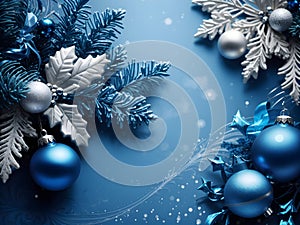 Winter Serenity: Blue Christmas Greeting Card Design