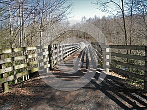 Winter Shadows on a Virginia Creeper Trail Trestle