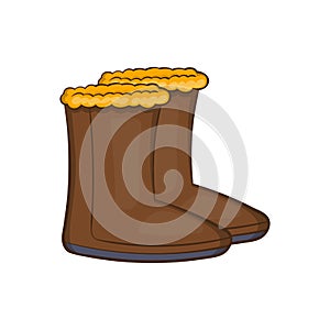 Winter shoes icon, cartoon style