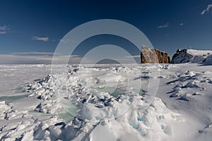 Winter shot of the majestic Perce Rock.