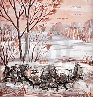 Winter Siberian landscape