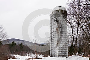 Winter Silo Scene