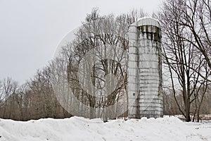 Winter Silo Scene