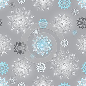 Winter silvery seamless pattern