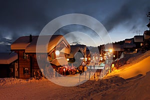 Winter ski resort in Switzerland